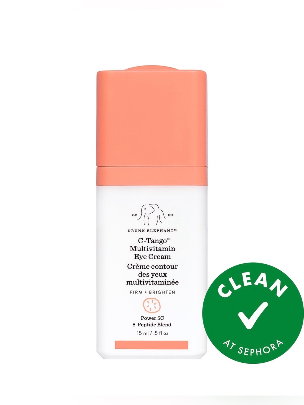 Drunk Elephant Eye Cream in Coral Pink and White